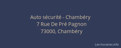 Auto sécurité - Chambéry