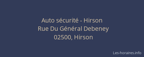 Auto sécurité - Hirson