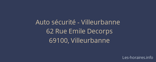 Auto sécurité - Villeurbanne