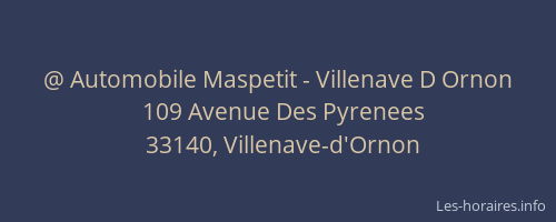 @ Automobile Maspetit - Villenave D Ornon