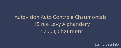 Autovision Auto Controle Chaumontais