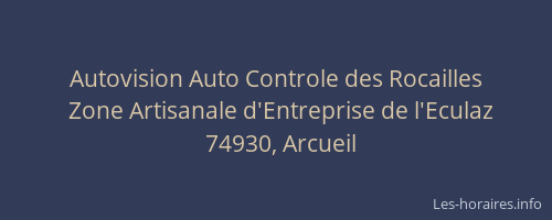 Autovision Auto Controle des Rocailles