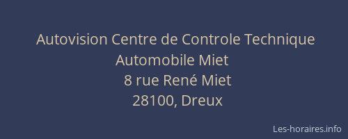 Autovision Centre de Controle Technique Automobile Miet