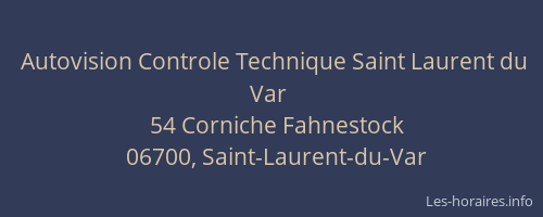 Autovision Controle Technique Saint Laurent du Var