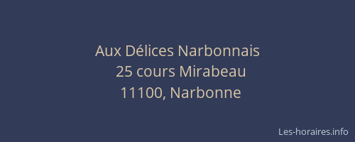 Aux Délices Narbonnais