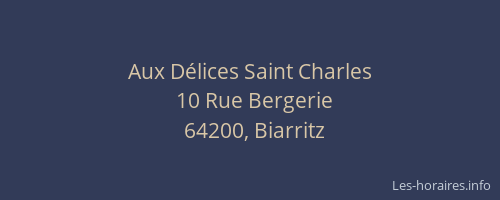 Aux Délices Saint Charles