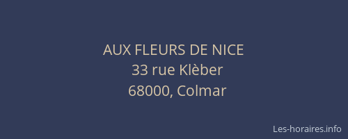 AUX FLEURS DE NICE