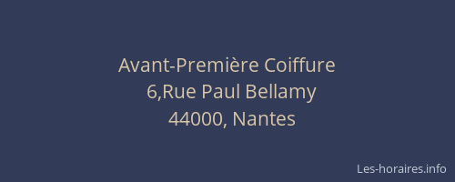 Avant-Première Coiffure