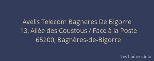 Avelis Telecom Bagneres De Bigorre