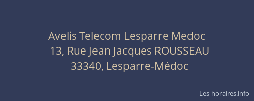 Avelis Telecom Lesparre Medoc