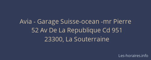 Avia - Garage Suisse-ocean -mr Pierre