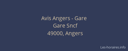 Avis Angers - Gare