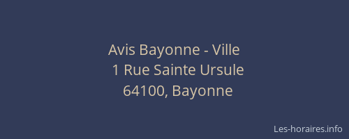 Avis Bayonne - Ville