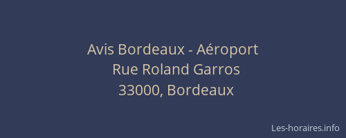 Avis Bordeaux - Aéroport