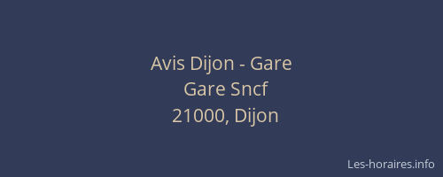 Avis Dijon - Gare