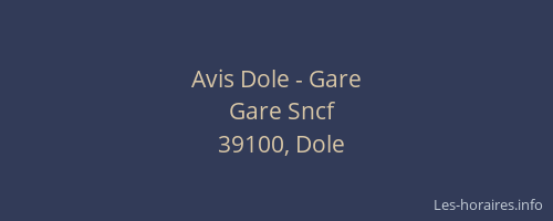 Avis Dole - Gare