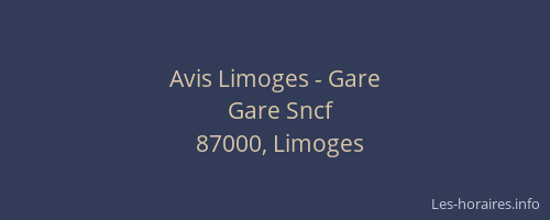 Avis Limoges - Gare