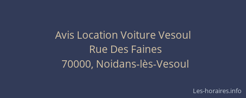 Avis Location Voiture Vesoul