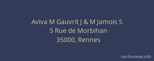 Aviva M Gauvrit J & M Jamois S