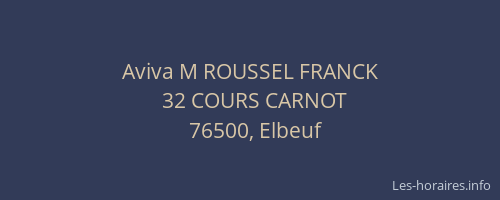 Aviva M ROUSSEL FRANCK