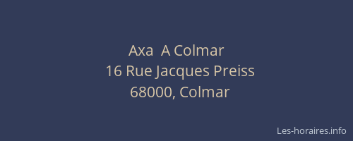 Axa  A Colmar