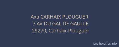 Axa CARHAIX PLOUGUER