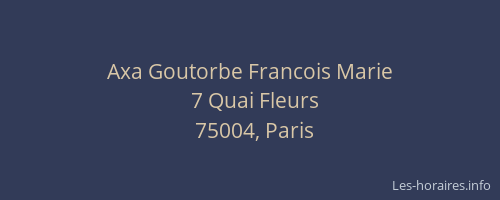 Axa Goutorbe Francois Marie