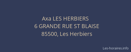 Axa LES HERBIERS