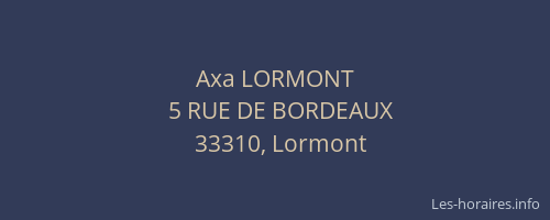 Axa LORMONT