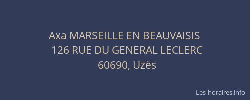 Axa MARSEILLE EN BEAUVAISIS