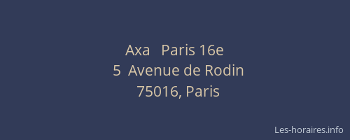 Axa   Paris 16e