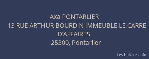 Axa PONTARLIER