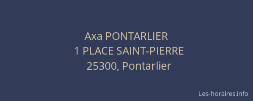 Axa PONTARLIER