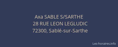 Axa SABLE S/SARTHE
