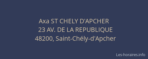Axa ST CHELY D'APCHER