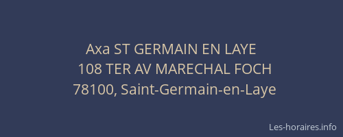 Axa ST GERMAIN EN LAYE