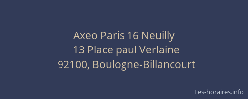 Axeo Paris 16 Neuilly