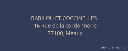 BABILOU ET COCCINELLES