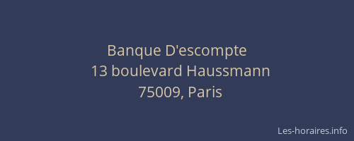 Banque D'escompte