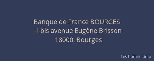 Banque de France BOURGES