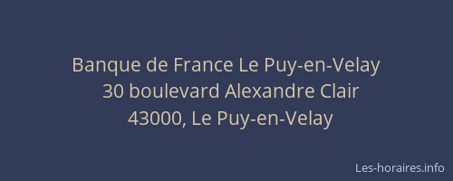 Banque de France Le Puy-en-Velay