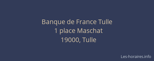 Banque de France Tulle