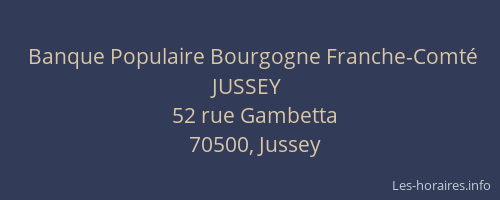 Banque Populaire Bourgogne Franche-Comté JUSSEY