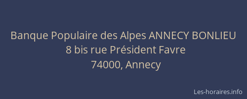 Banque Populaire des Alpes ANNECY BONLIEU