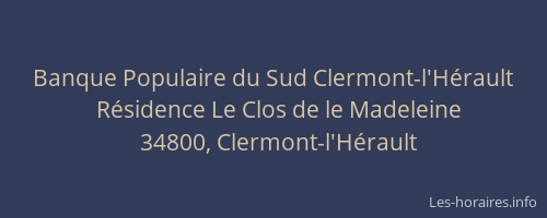 Banque Populaire du Sud Clermont-l'Hérault