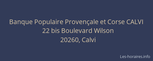 Banque Populaire Provençale et Corse CALVI