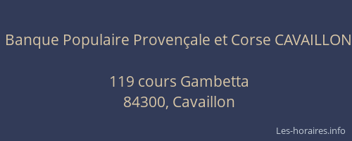Banque Populaire Provençale et Corse CAVAILLON
