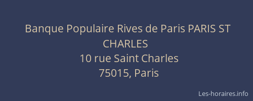 Banque Populaire Rives de Paris PARIS ST CHARLES