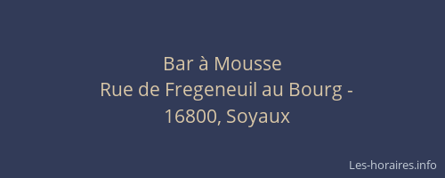 Bar à Mousse