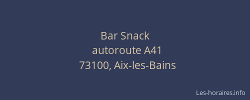 Bar Snack